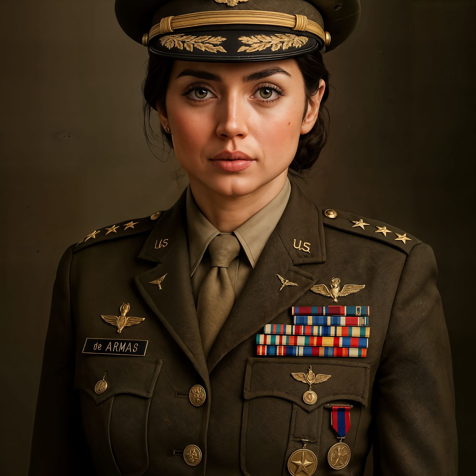 Ana de Armas as Army General in Detailed CGI