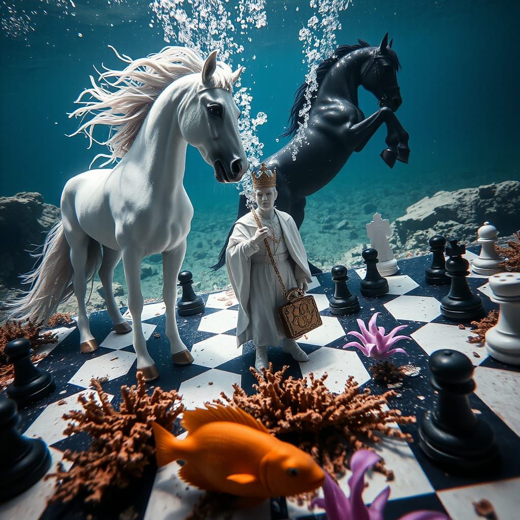 Underwater Chess Game with Horses in Strong Current