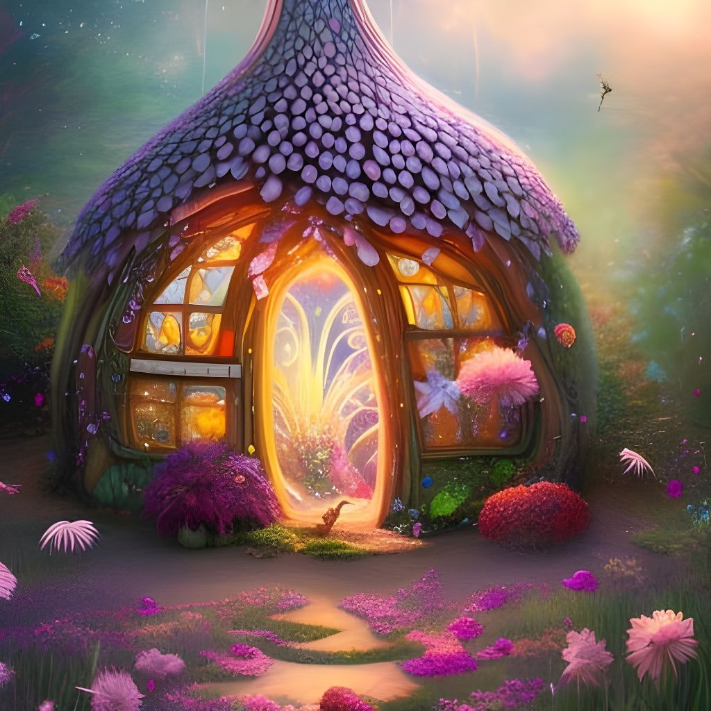 Glowing Fairy House with Magical Sparkles
