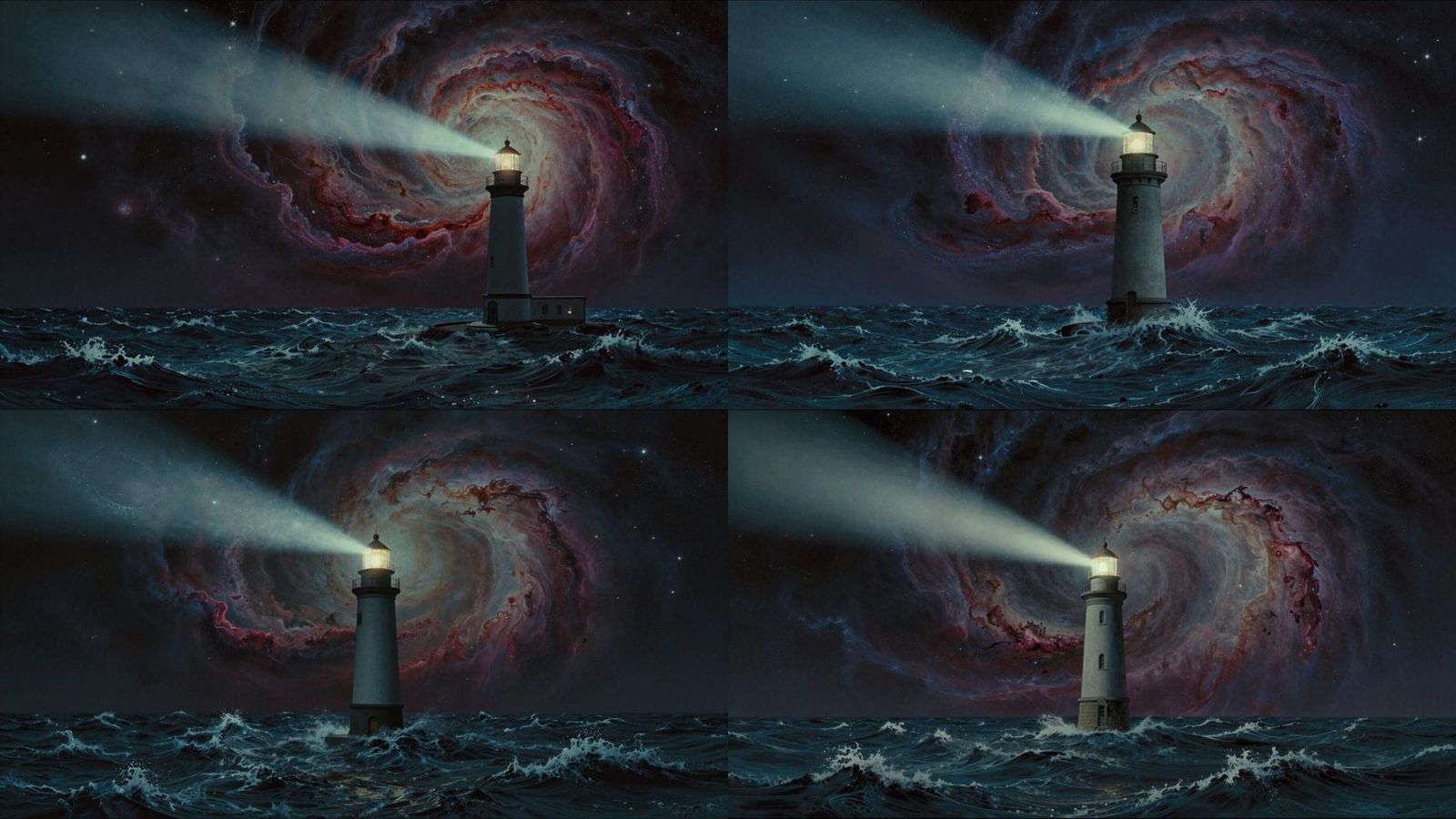Cosmic Lighthouse Beacon in Surreal Art Style