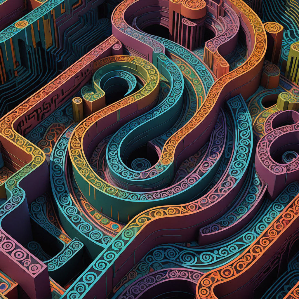 Whimsical Labyrinth with Jewelled Walls and Intricate Detail...