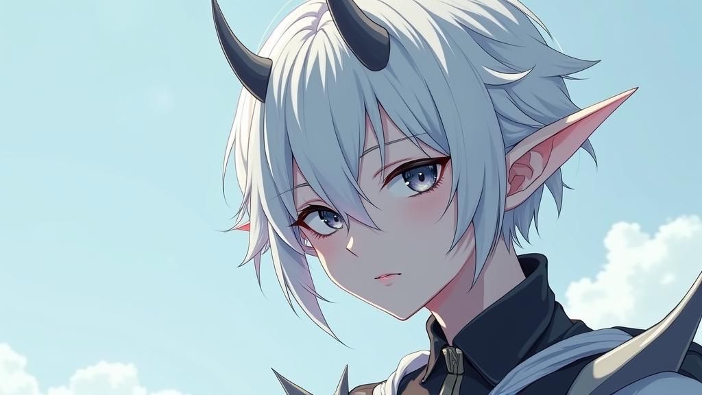 Icy Demon Portrait in 3D Anime Art Style