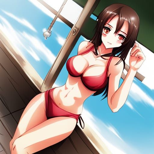 Anime Girl in Bikini, Manga Style, High Quality