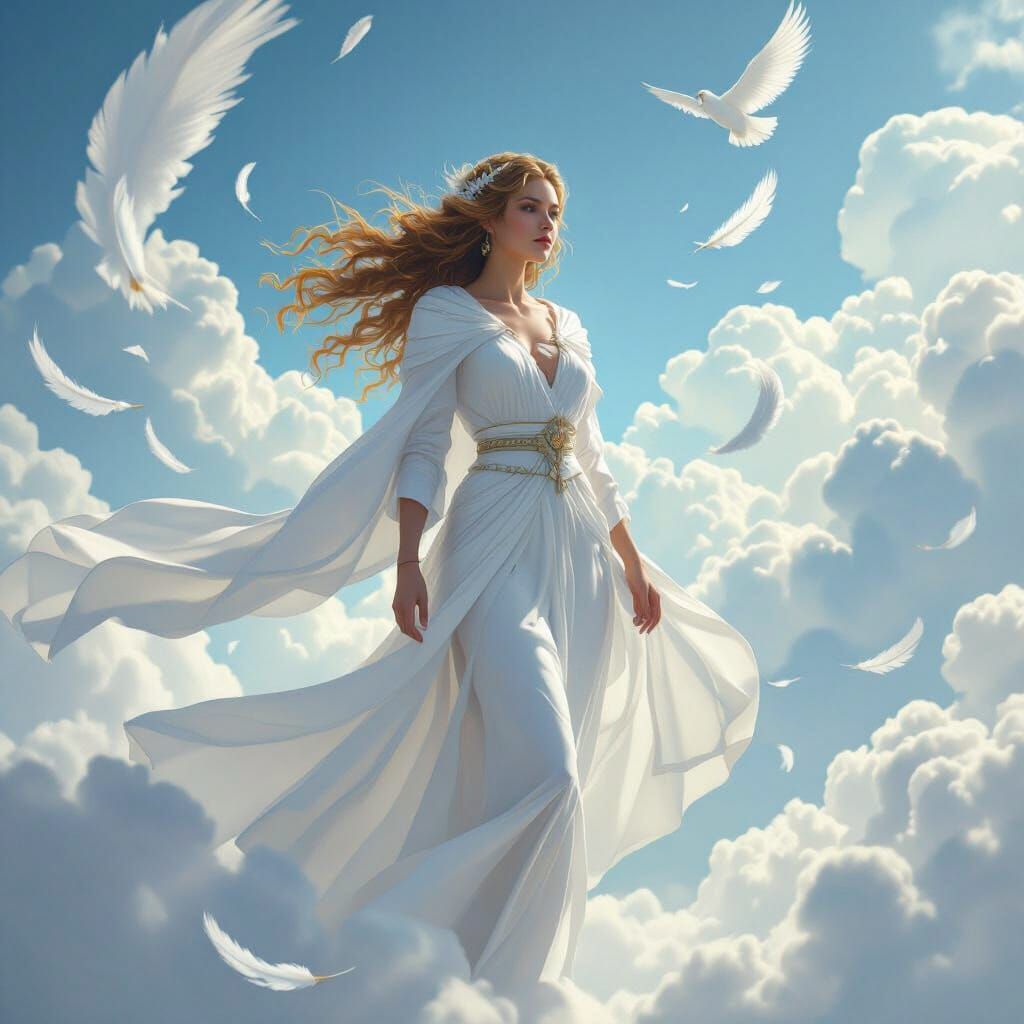 Goddess of Air: A Digital Art Depiction of Kynareth