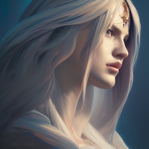 Detailed Portrait in Art Nouveau Style