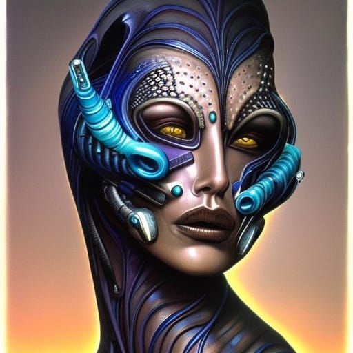 Cyberpunk Monster in Detailed Digital Art Style