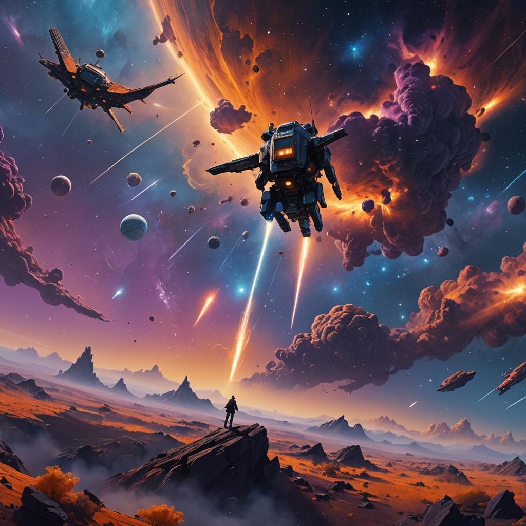 Nebula Tortoise in Space: Sci-Fi Concept Art