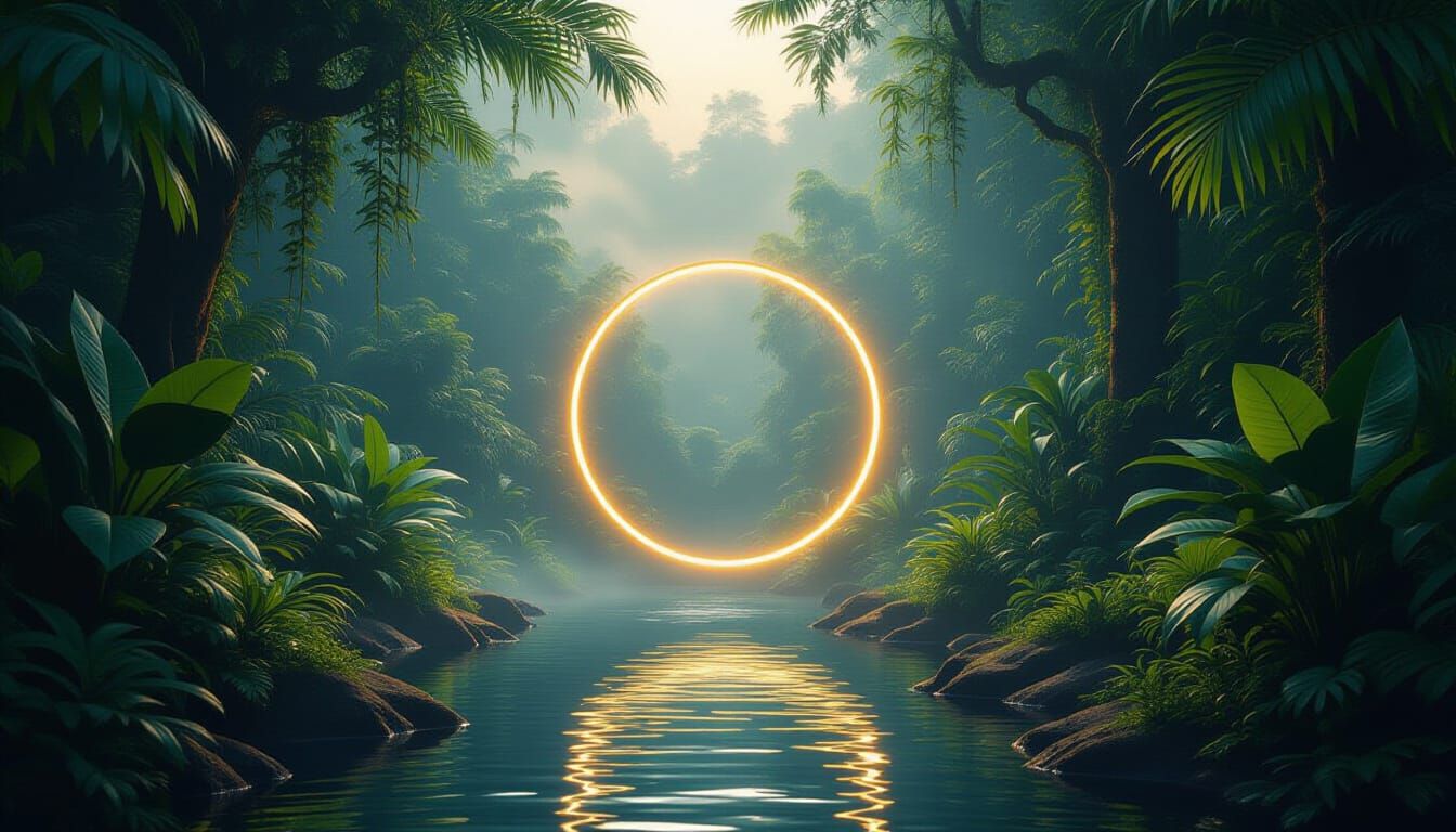 Golden Ring in Jungle - Mystical 4K Wallpaper