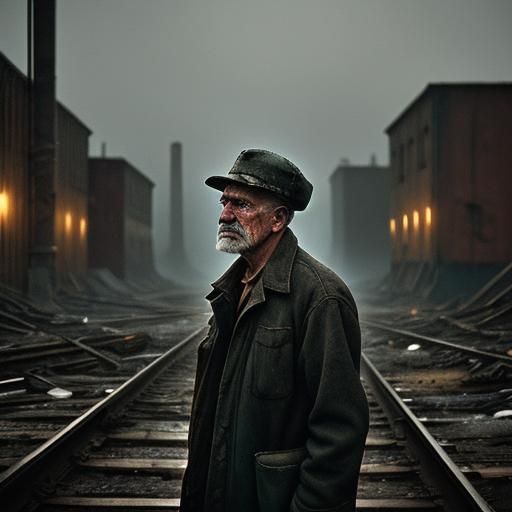 Polish Factory Worker in 1930s Documentary Style