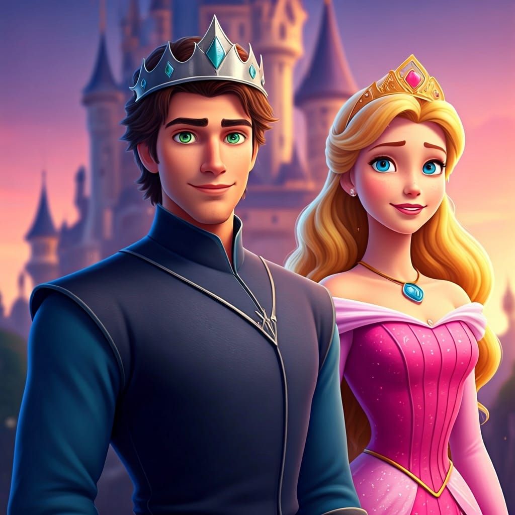 Disney Prince and Princess in Vibrant 3D Animation