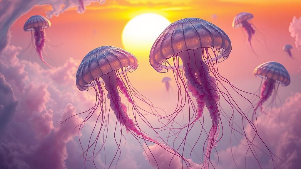 Ethereal Jellyfish Dream in Iridescent Mist
