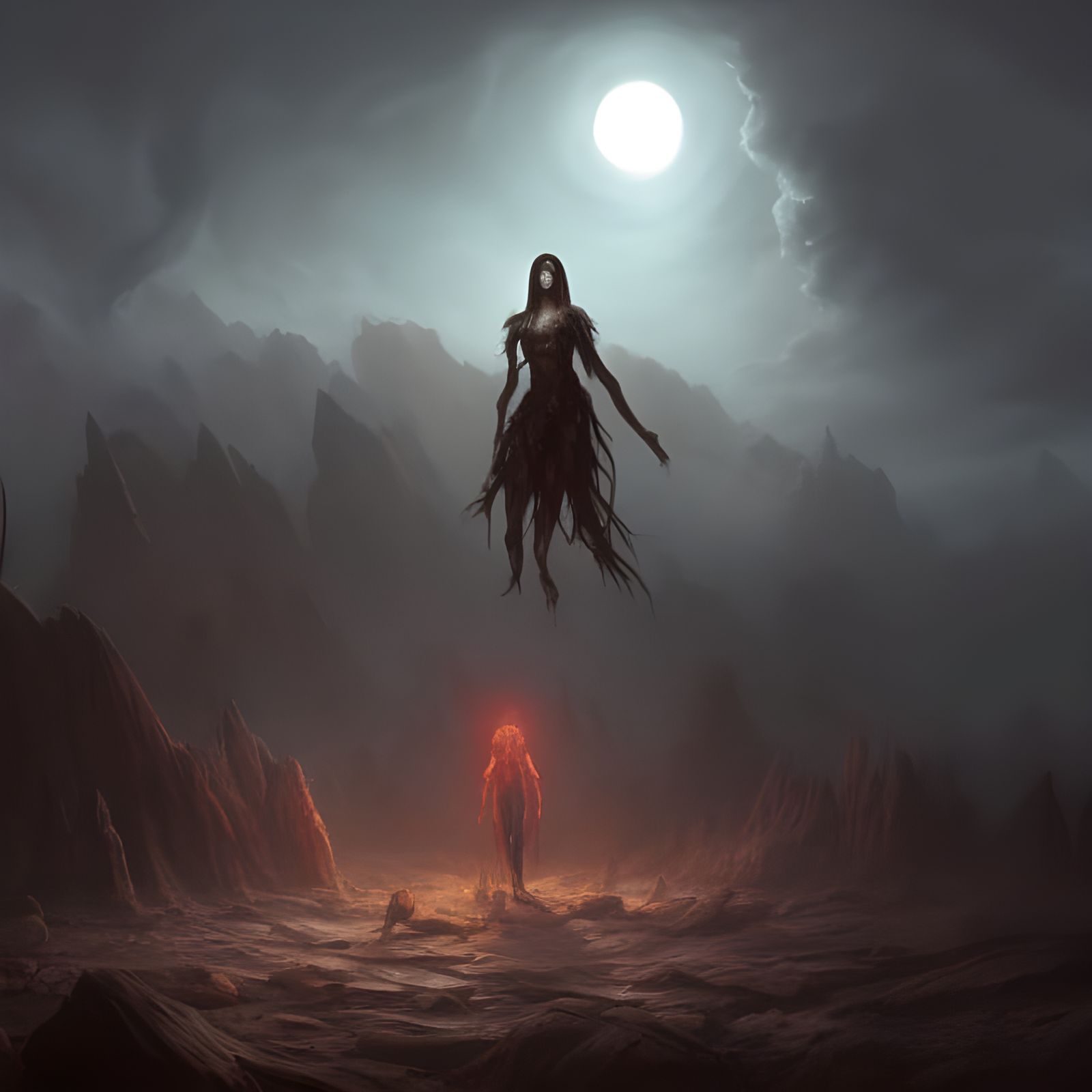 Post-Apocalyptic Cosmic Landscape Ruined by Elder God