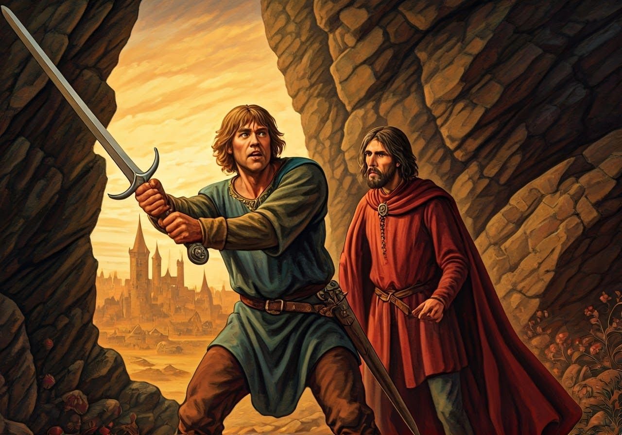 King Arthur's Epic Struggle to Free Excalibur