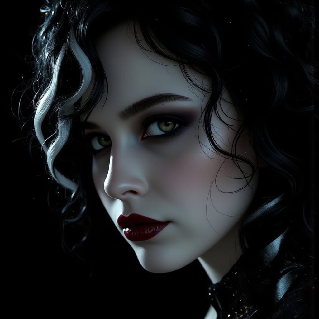 Ethereal Woman in Gothic Splendor