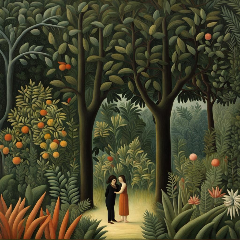 Naive Art Masterpiece: The Garden of Eden in Intimate Detail