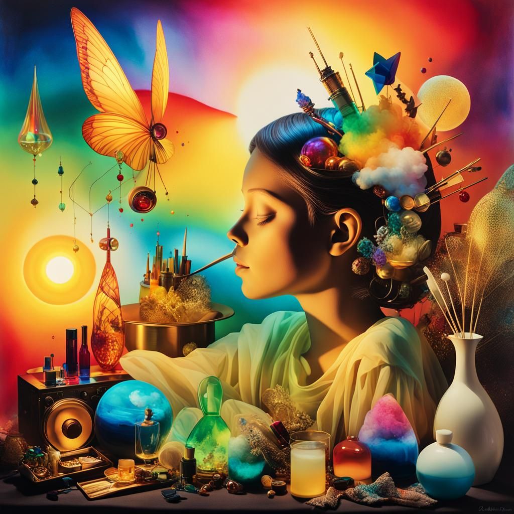 Surreal Dreamworld: Childlike Dreamer in Rayograph Style