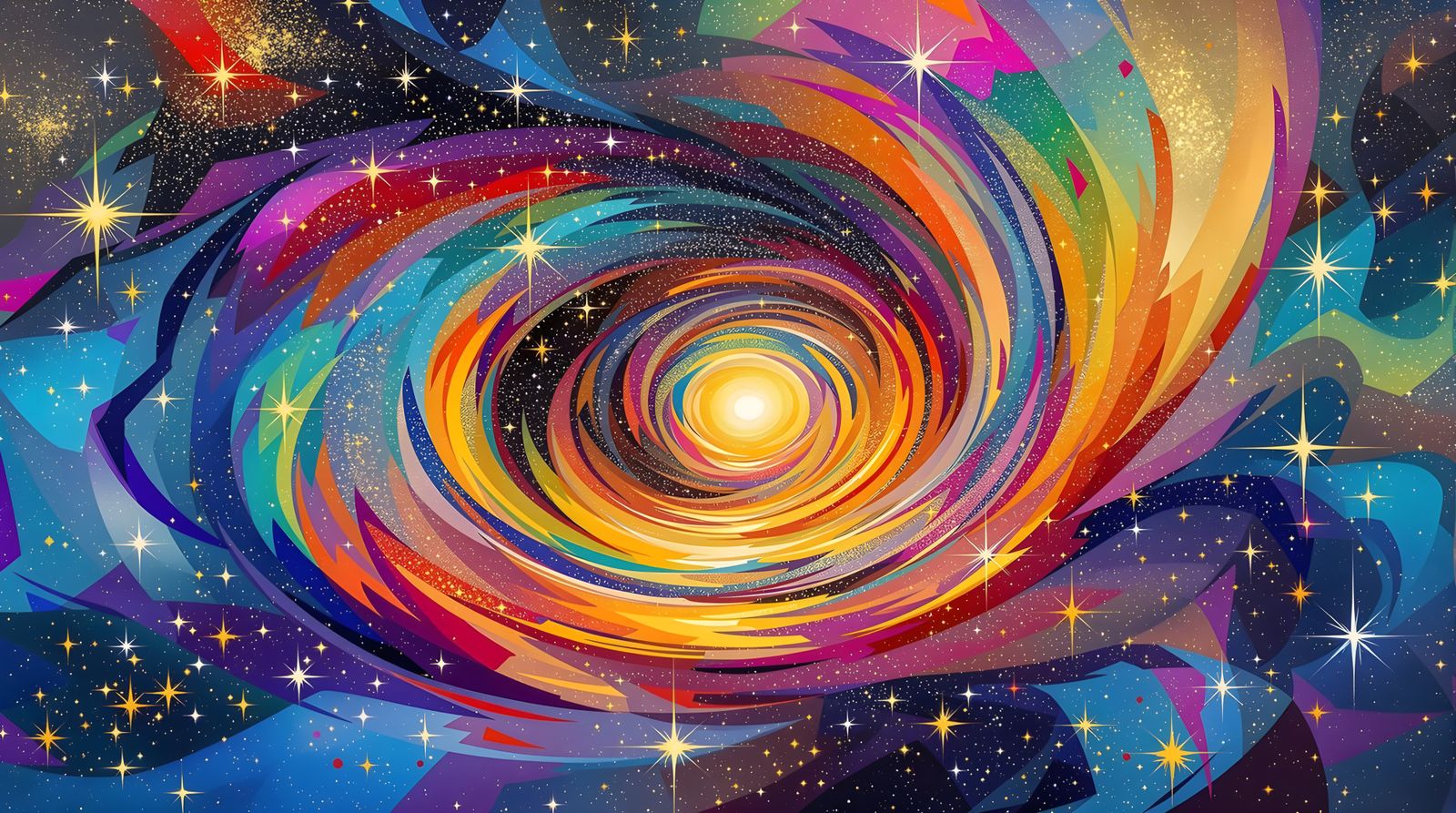 Reflective Cylinder Mirrored in Impasto Cosmos