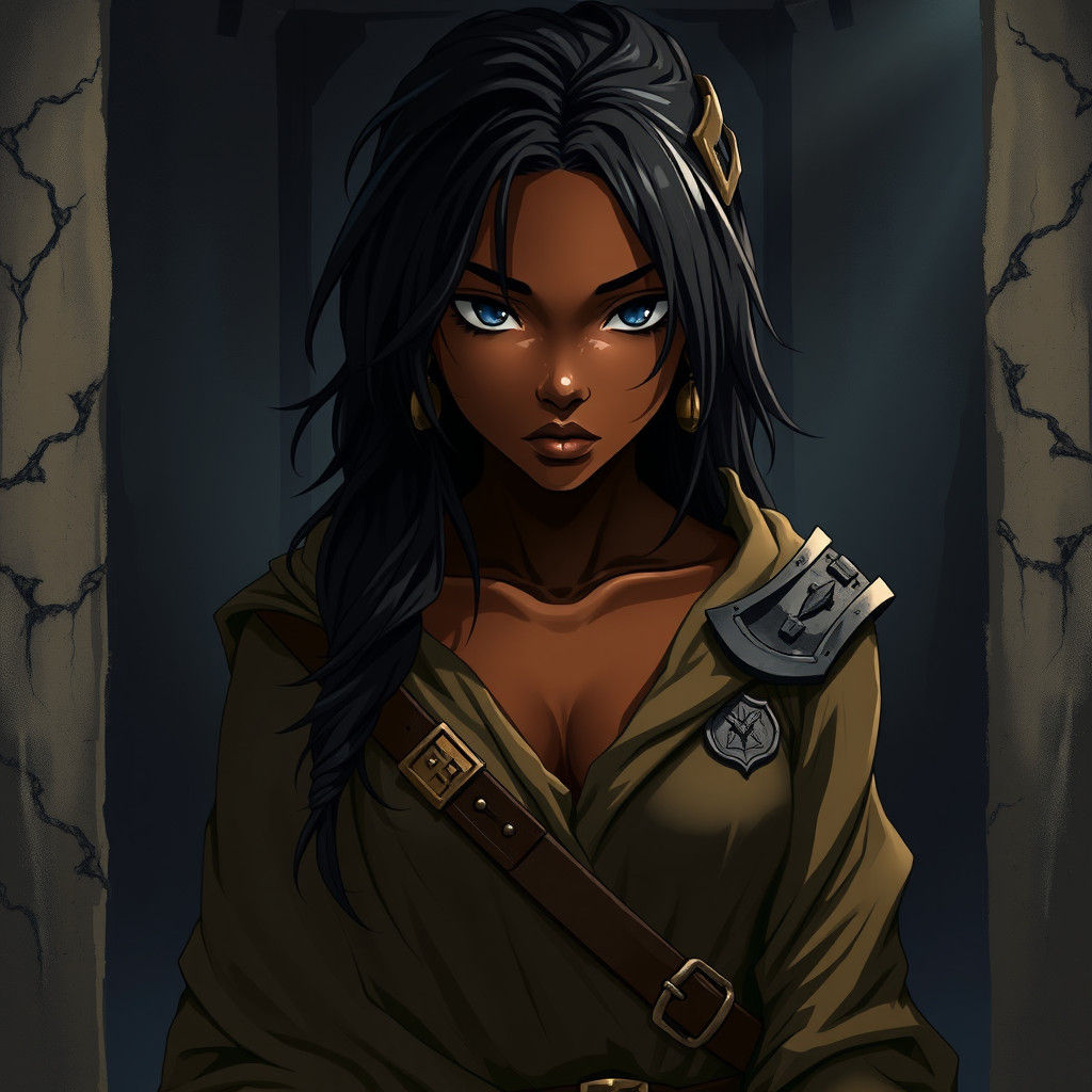 Fallen Queen: African War Mage in Studio Trigger Style