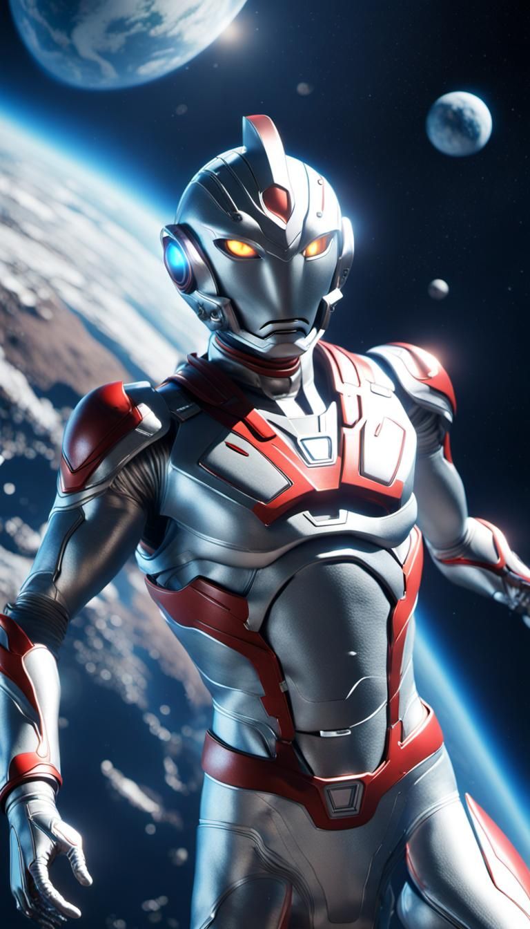 Ultraman Soars Through Space in 3D Cinematic Style
