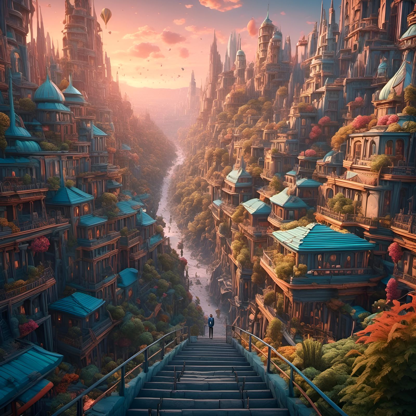 Mindblowing 3D Anime Fantasy Artwork in 1950s Style