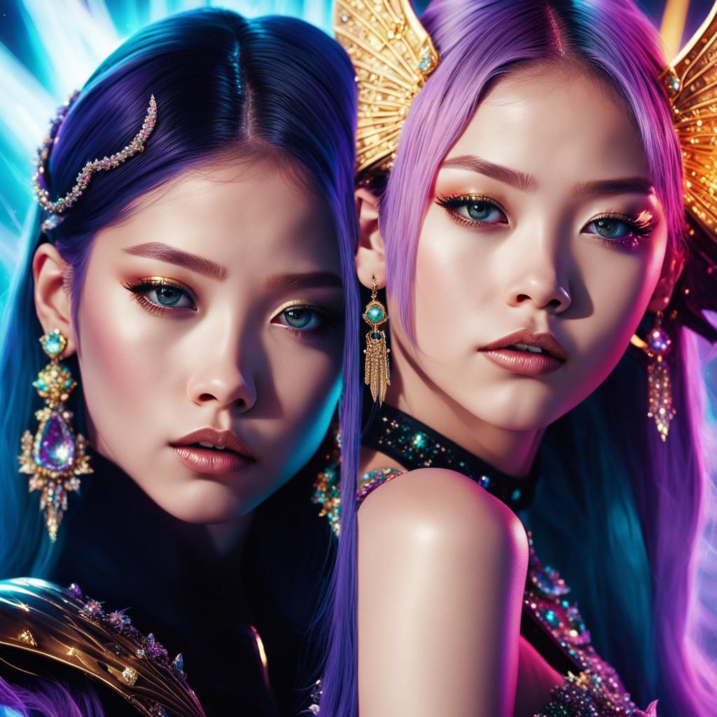 Jennie with Bat Wings: Surreal Digital Art