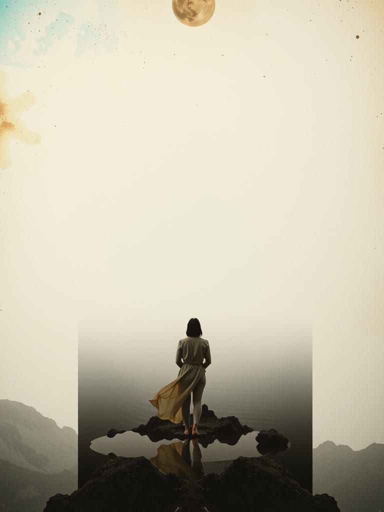 Surreal Self-Portrait Gazing Into the Void