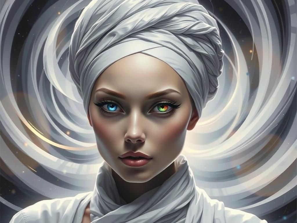 Girl with Glitch Art Eyes in Digital Portrait