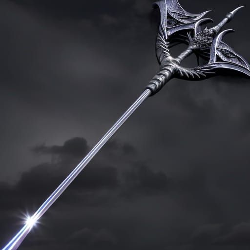 Dragon Staff with Moonstone, Digital Art