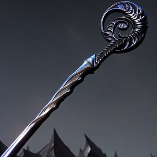 Dragon Staff with Fractal Details in Moonlight