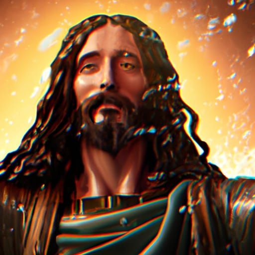 Jesus Christ Portrait in Art Nouveau Style