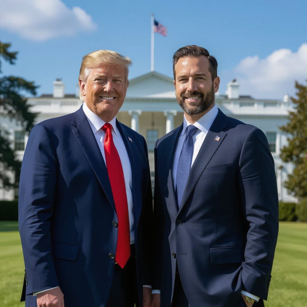 Men in Suits at the White House: Realistic Photo