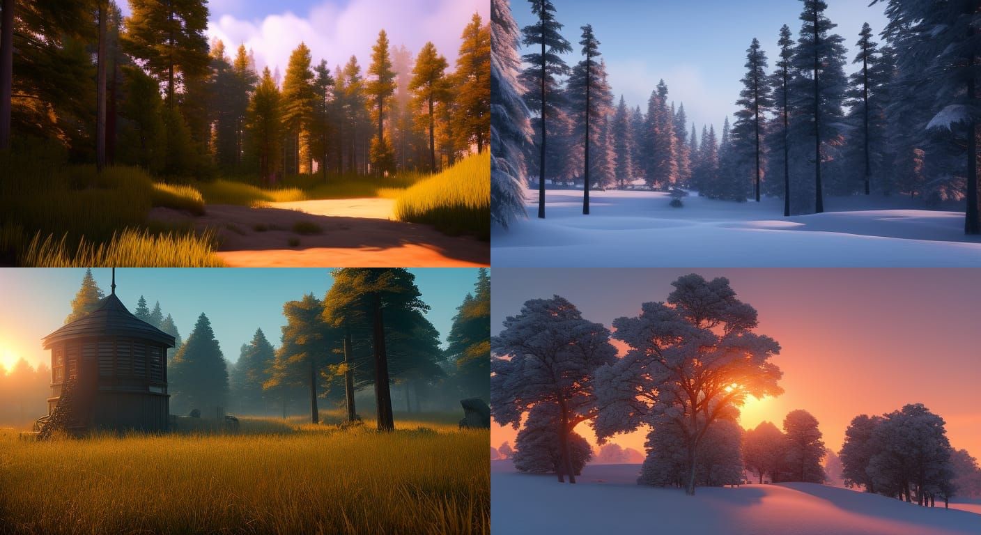 Winter Windmill Fantasy Concept Art in Digital Painting