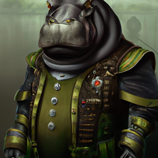 Giff Hippo Taweret in Sci-Fi Military Suite