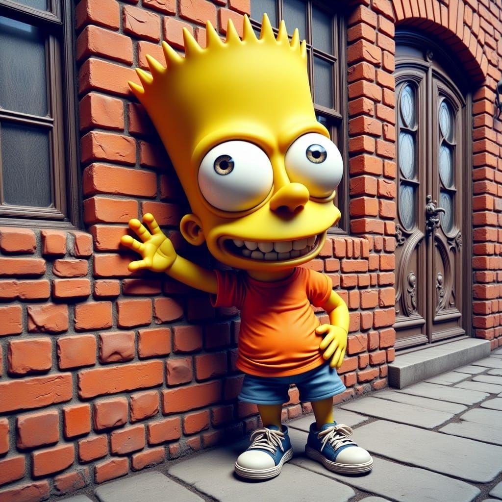 Bart Simpson in Hand-Drawn Cartoon Style