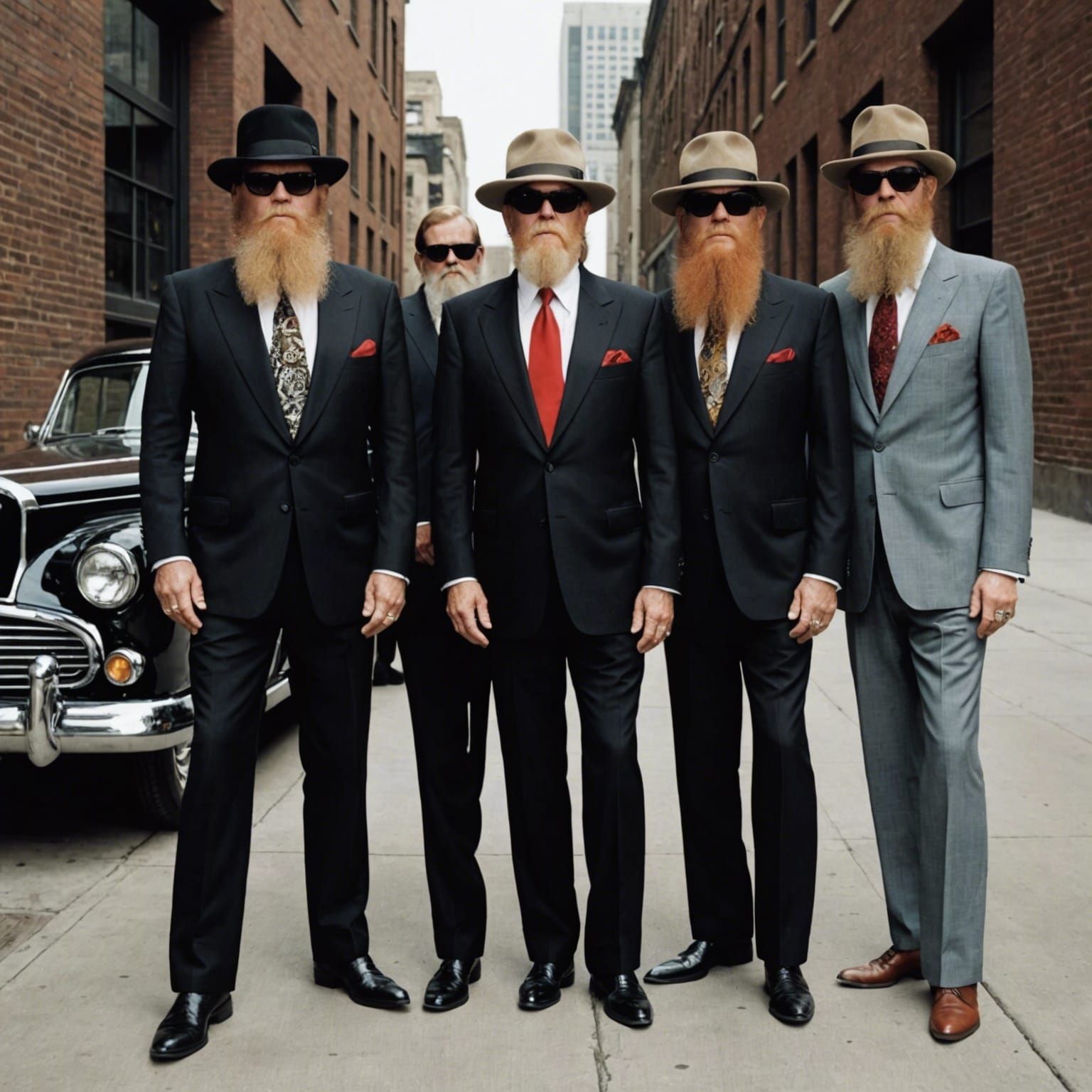 Sharp Dressed Band in Matching Suits