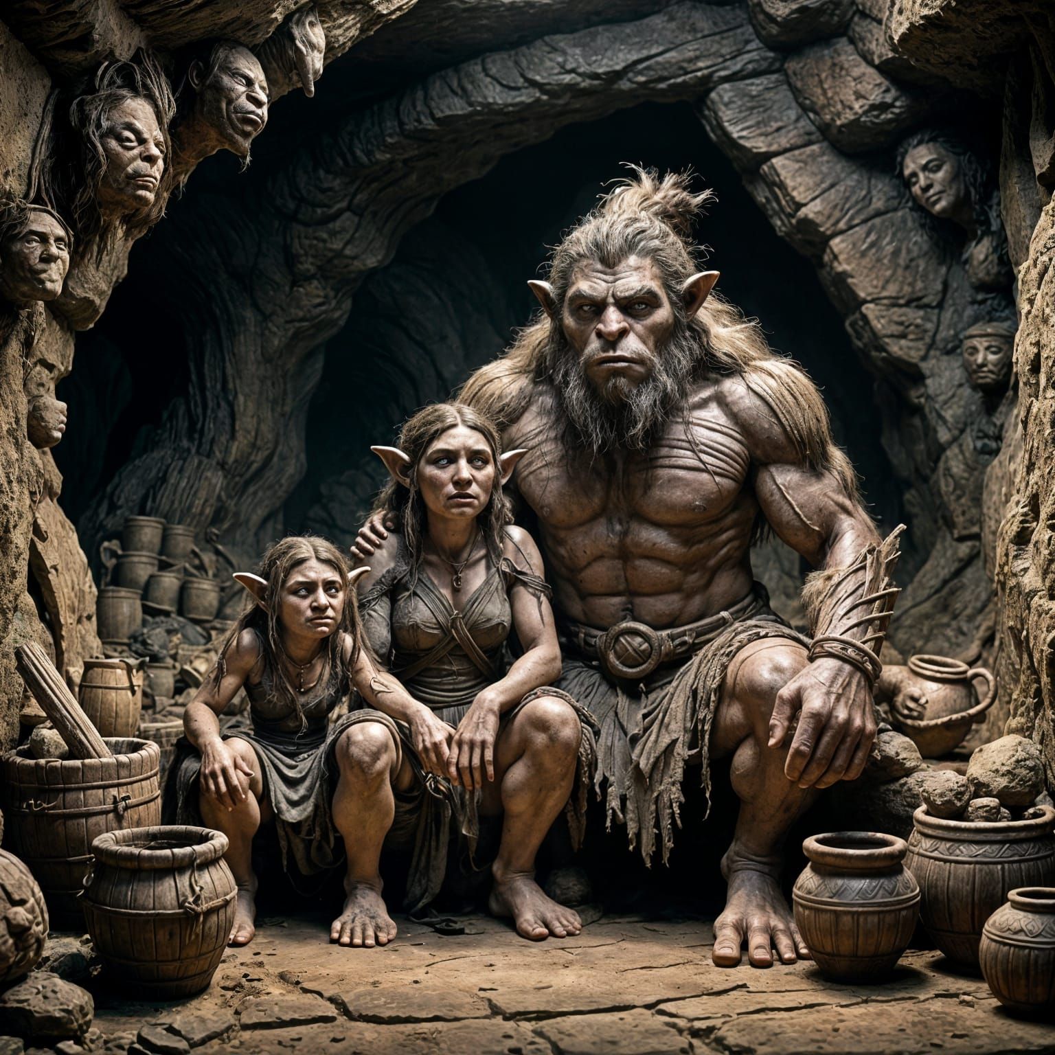 Grendel the Troll and his Troll wife, [and daughter] from the augmented legends of Beowulf ...