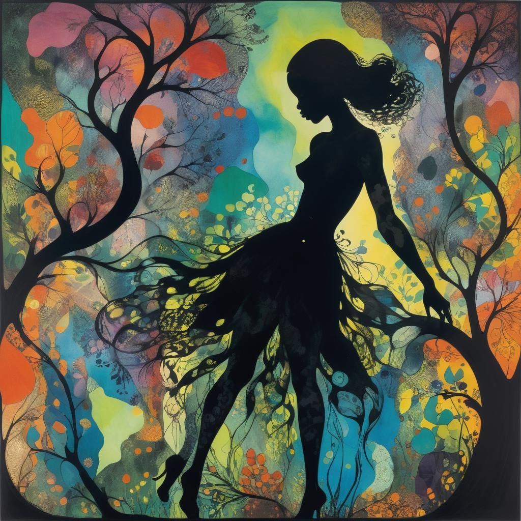 Whimsical Silhouette in Contemporary Style