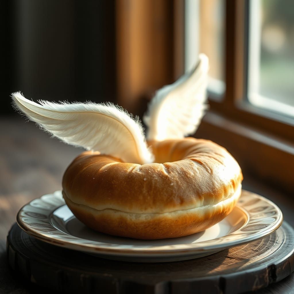 Winged Bagel in Ethereal Light