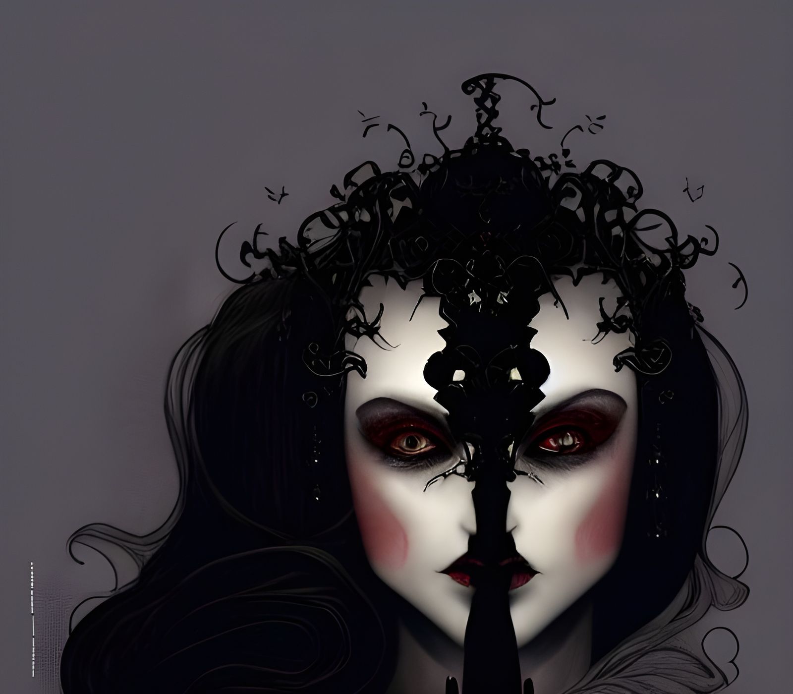 Vampiress in the Night: Detailed Matte Painting