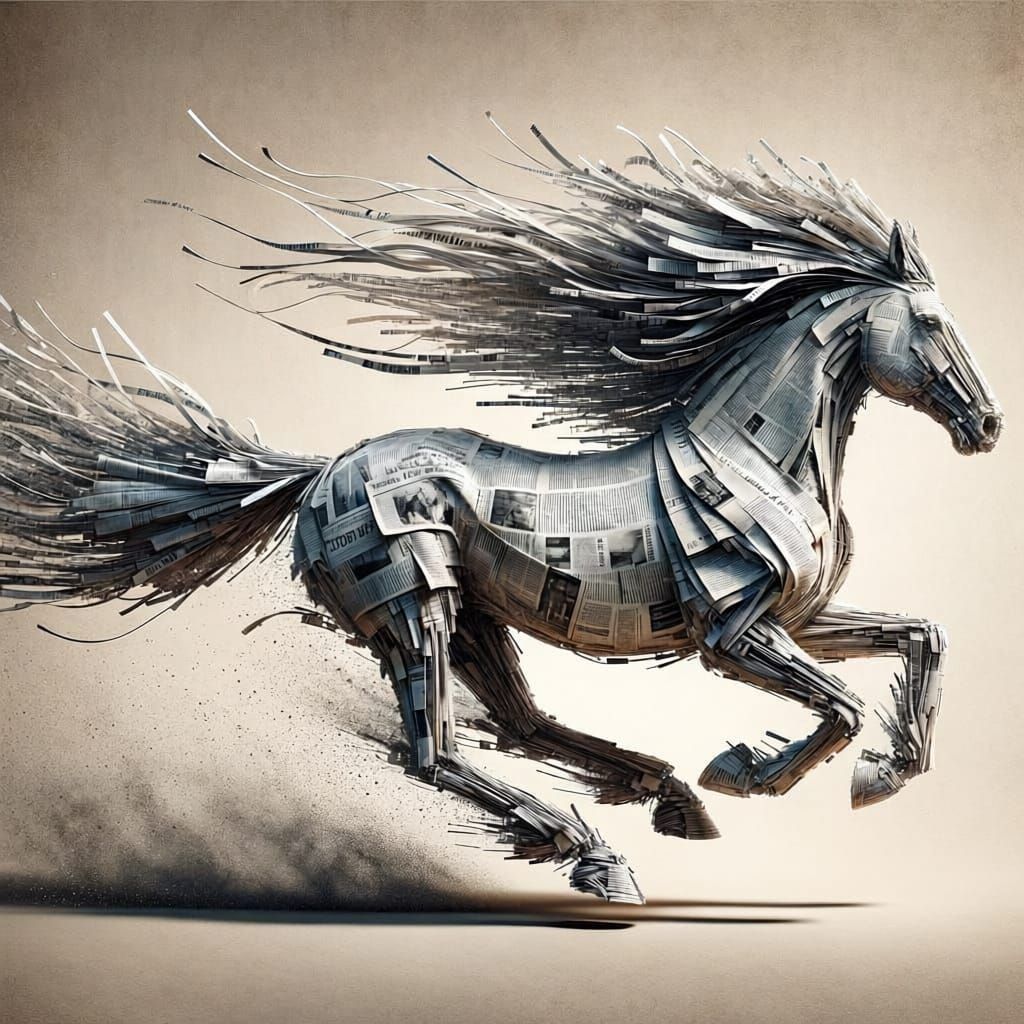 Three Horses Galloping: Newsprint & Digital Data