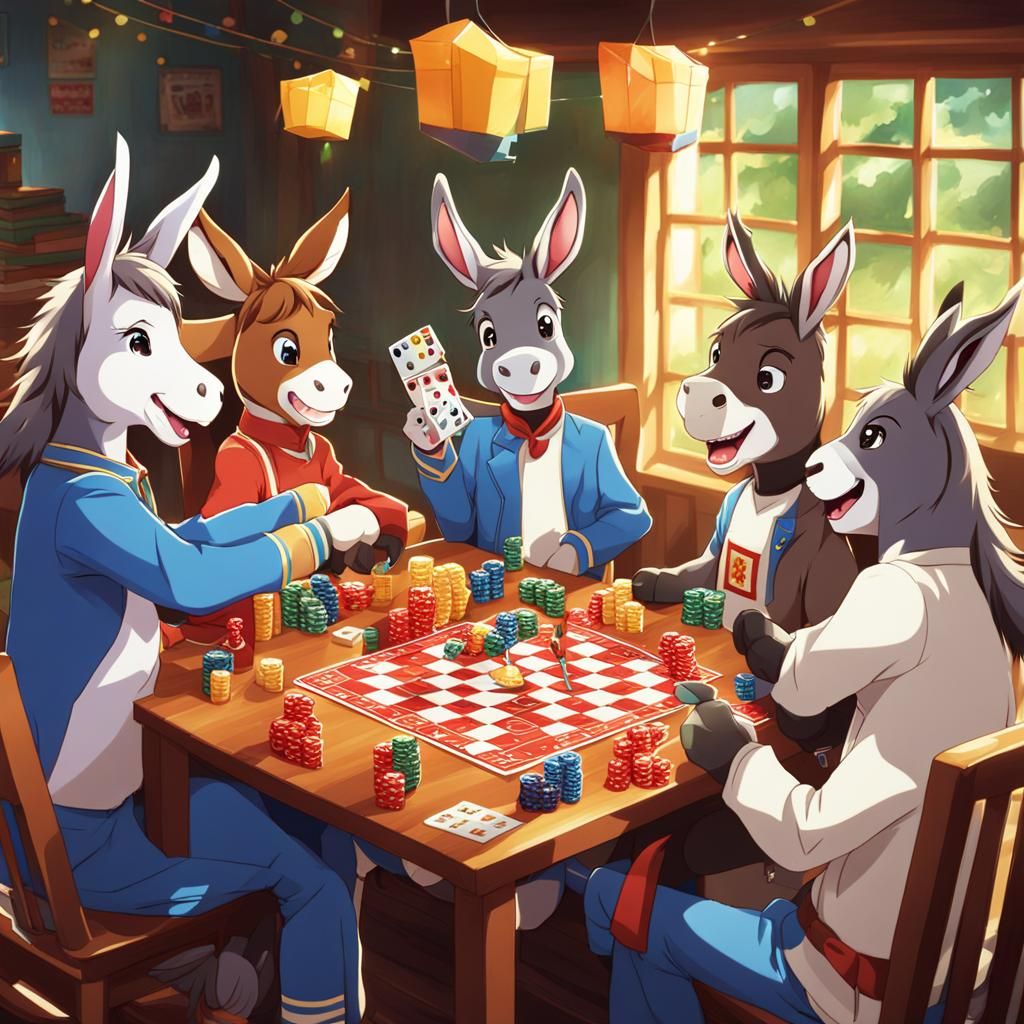 Donkeys Celebrate Friendship Day in Anime Style