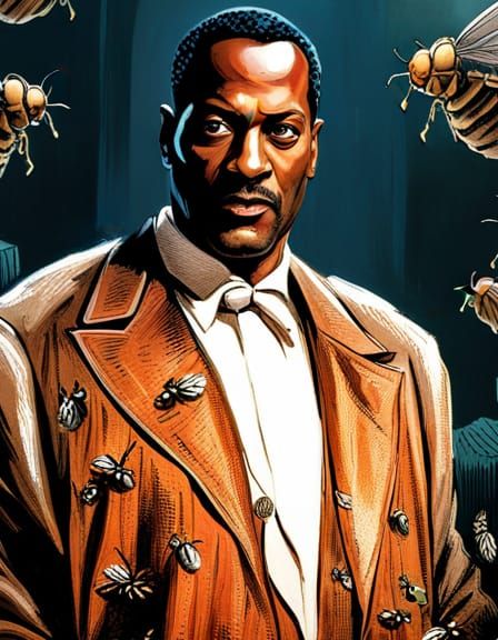 Hyperrealistic Candyman Portrait in Steampunk Horror Style