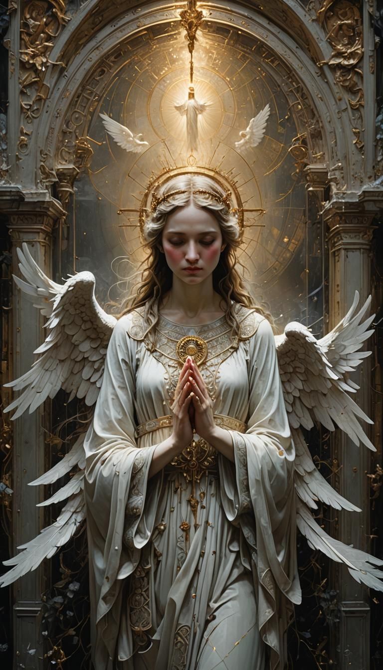 Angelic Figures in Hyperrealistic Mixed-Media Photography