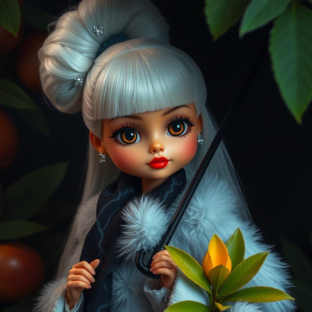 Ethereal Doll-Like Beauty in Tropical Paradise