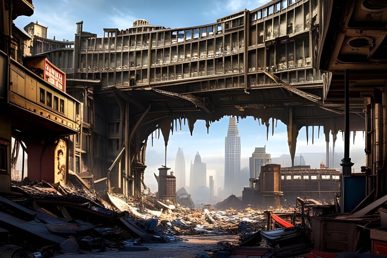 Decaying Diamond City: Post-Apocalyptic HD Macro Photo