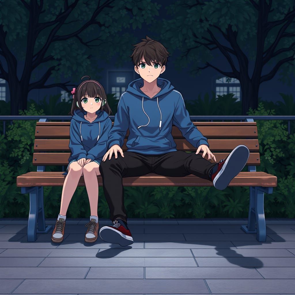 Skyler Approaches Friends in a 3D Anime Style