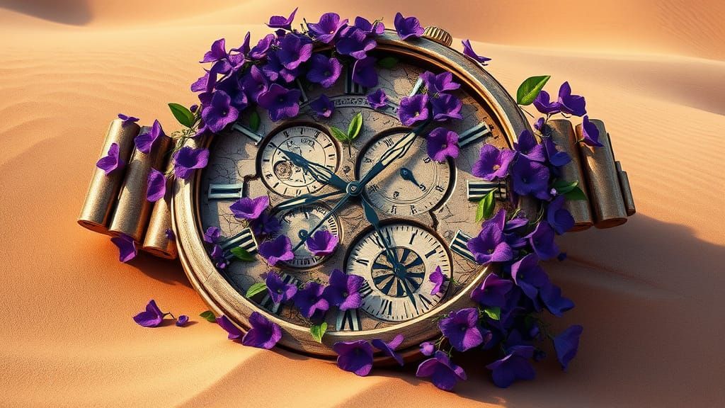 Surreal Timepiece Blooms in the Desert