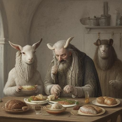 Menacing Feast Inspired by Barlach and Ensor