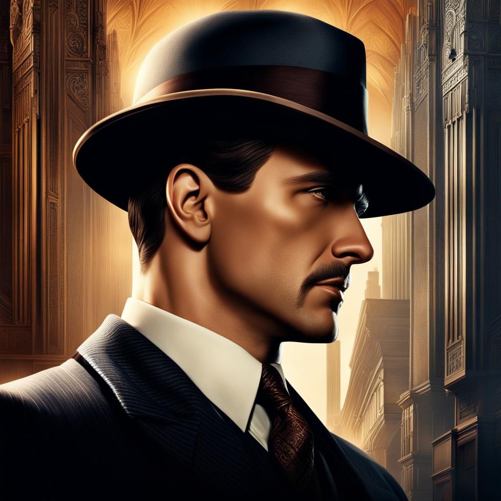 Art Deco Detective Portrait in 1930s Style