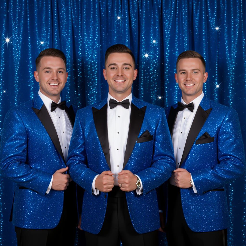 1950s Band in Sparkly Blue Jackets